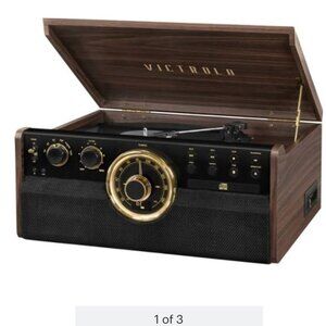 Victrola - Empire Bluetooth 6-in-1 Record Player - Gold/Brown/Black